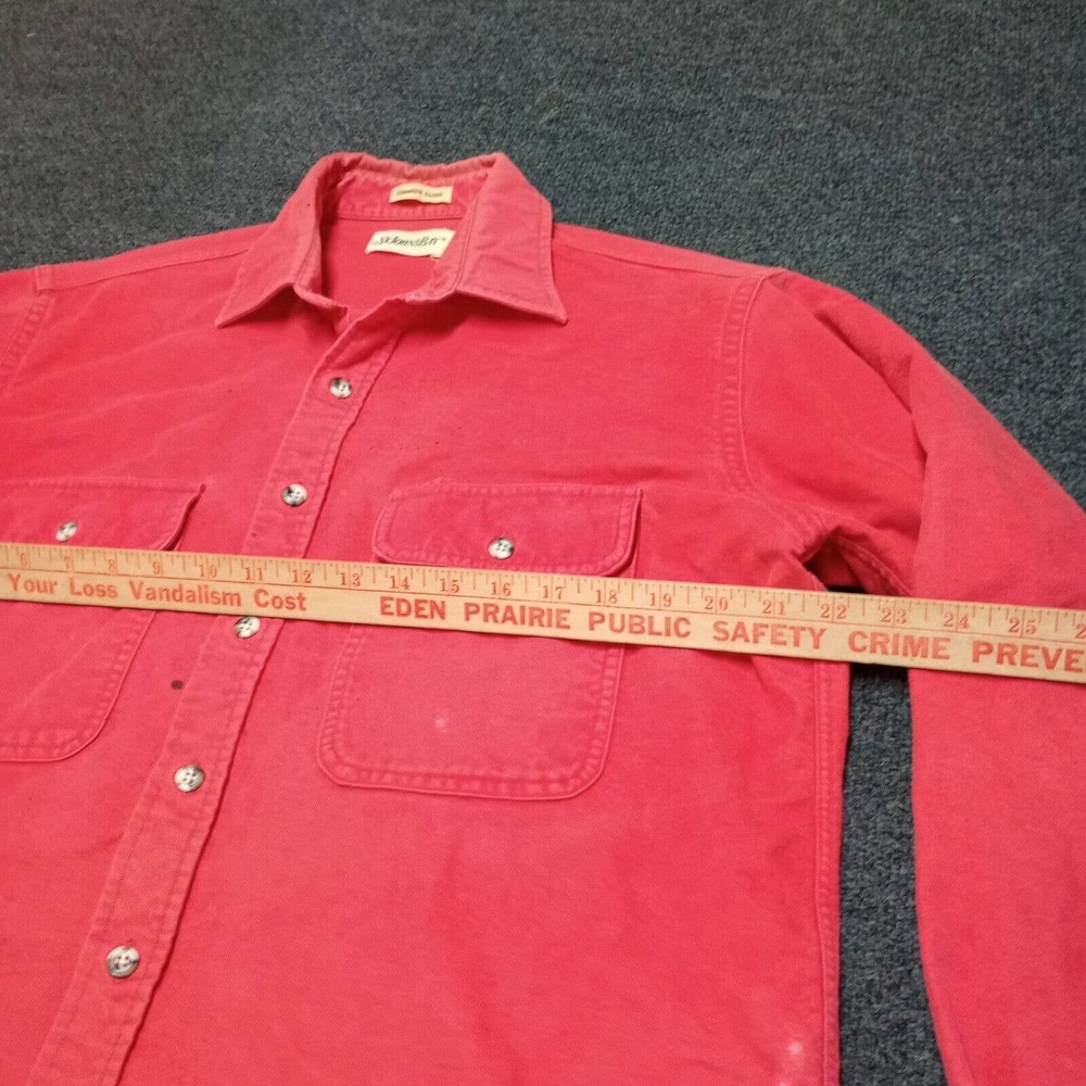 Vintage St Johns Bay Flannel Chamois Cloth Shirt Adult Large Red Button Up - Picture 6 of 8
